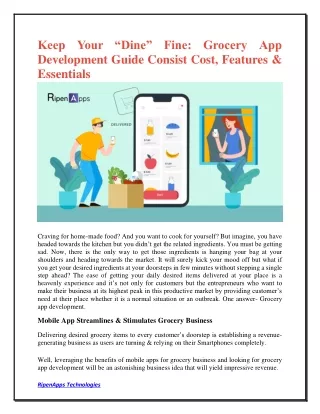 keep your dine fine grocery app development guide