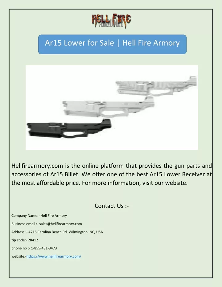 ar15 lower for sale hell fire armory