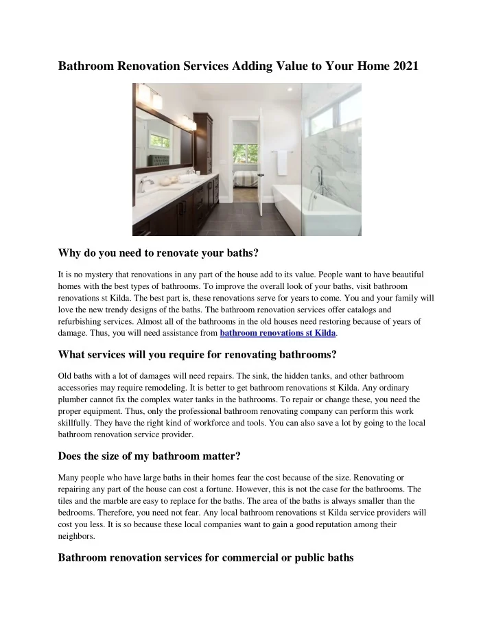 PPT - Bathroom renovations st Kilda PowerPoint Presentation, free ...