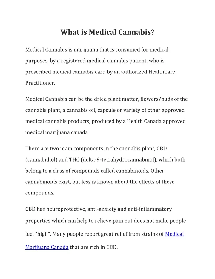 what is medical cannabis