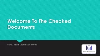 Welcome to the Checked Documents