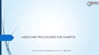 MEDICARE PROCEDURES FOR DMEPOS