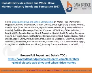 Global Electric Axle Drive and Wheel Drive Market