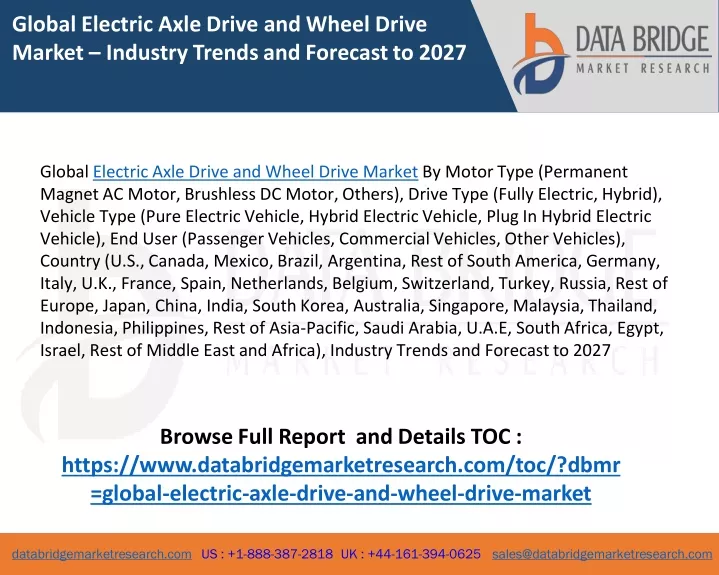 global electric axle drive and wheel drive market
