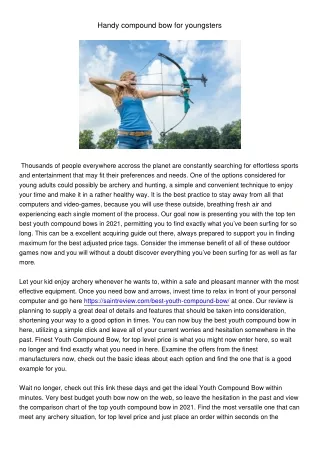 handy compound bow for youngsters