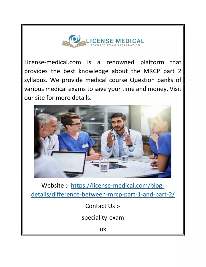 license medical com is a renowned platform that