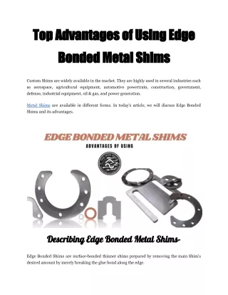 Top Advantages of Using Edge Bonded Metal Shims