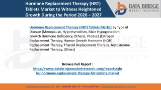 Hormone Replacement Therapy (HRT) Tablets Market