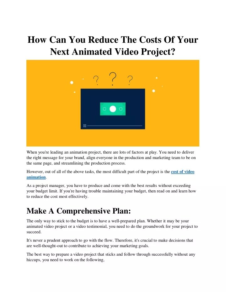how can you reduce the costs of your next