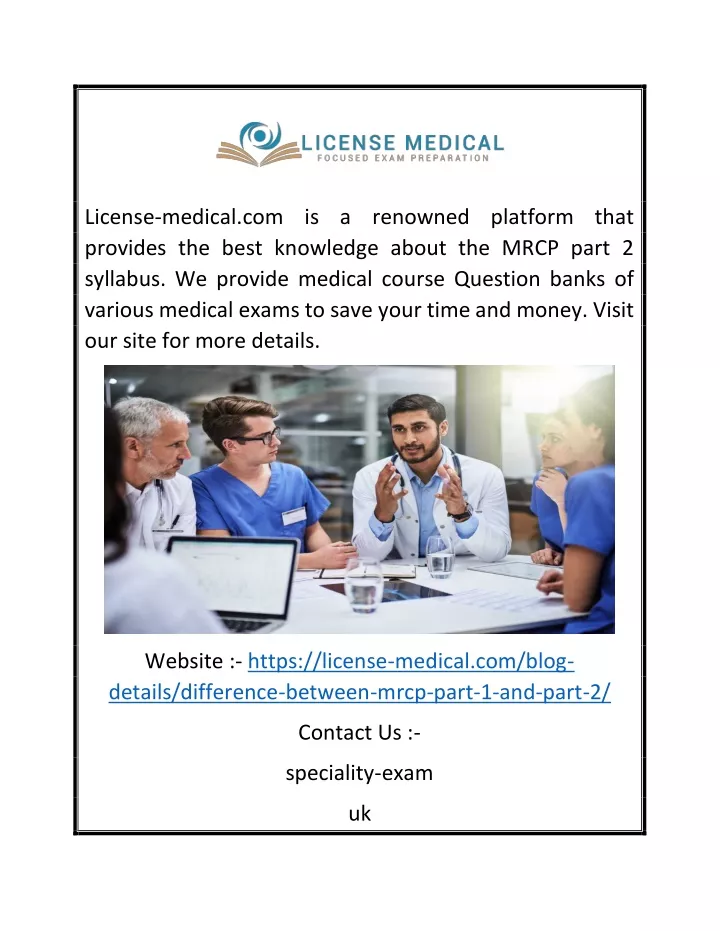 license medical com is a renowned platform that