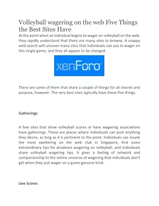 volleyball wagering on the web five things