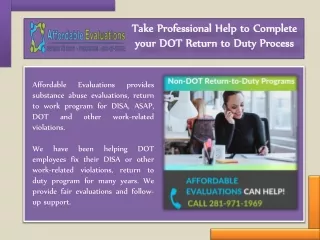 Take Professional Help to Complete your DOT Return to Duty Process