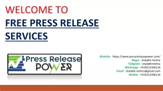 Free Press Release Distribution Services