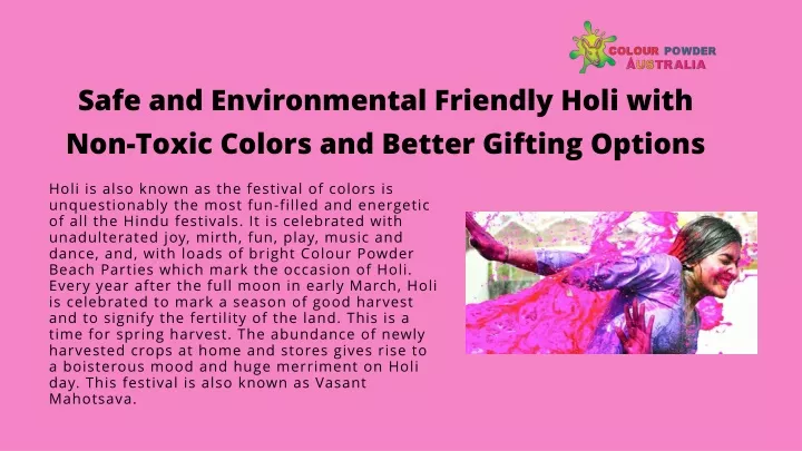 safe and environmental friendly holi with