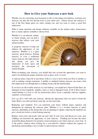 how to give your staircase a new look