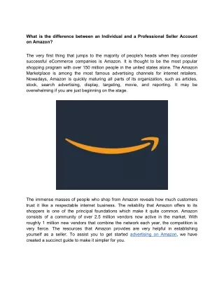 What is the difference between an Individual and a Professional Seller Account on Amazon