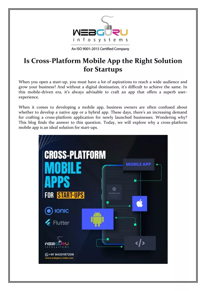 is cross platform mobile app the right solution