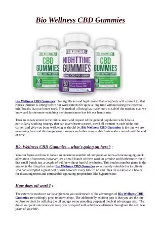 Bio Wellness CBD Gummies: Reviews, Joint Relief, Benefits and Buy in USA!