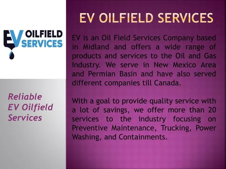 ev oilfield services