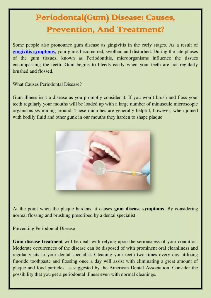 periodontal gum disease causes periodontal