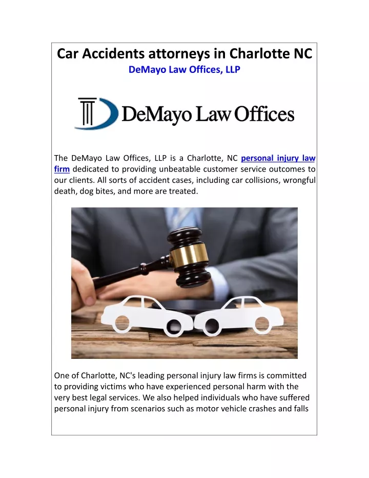car accidents attorneys in charlotte nc demayo