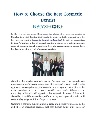 How to Choose the Best Cosmetic Dentist