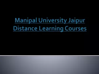 manipal university jaipur distance learning courses