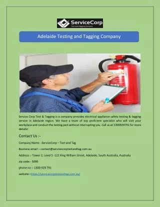 adelaide testing and tagging company