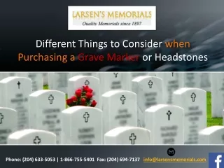 Different Things to Consider when Purchasing a Grave Marker or Headstones