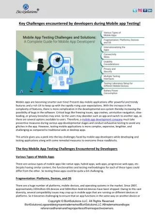 key challenges encountered by developers during