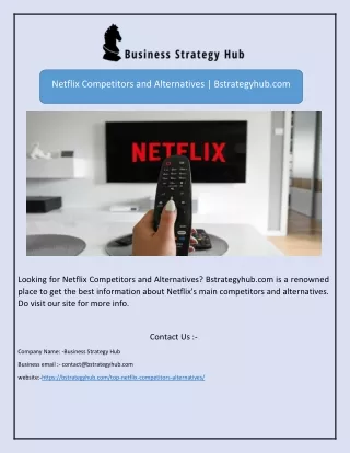 Netflix Competitors and Alternatives | Bstrategyhub.com