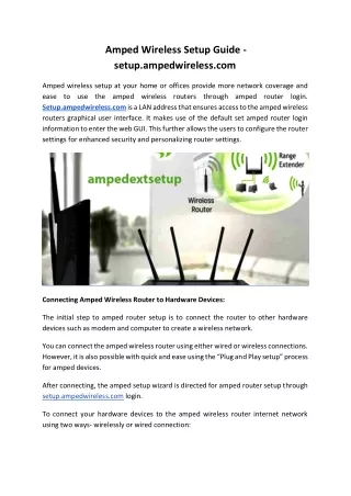Amped Wireless Setup Guide - setup.ampedwireless.com