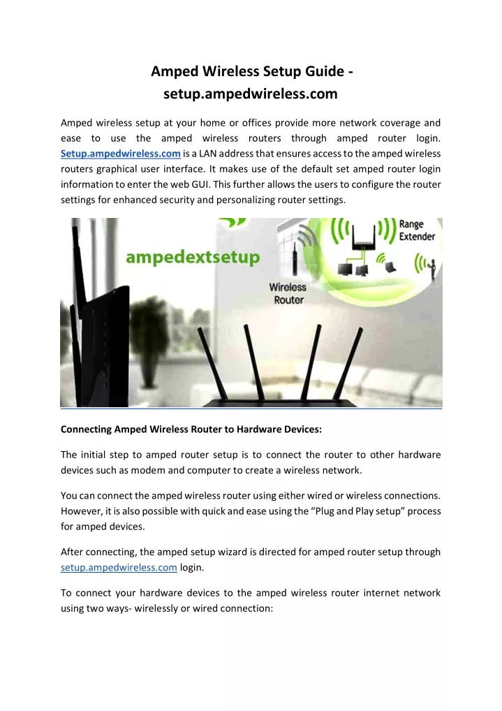 amped wireless setup guide setup ampedwireless com