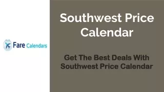 southwest price calendar