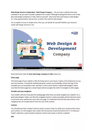 web design service in hyderabad web design