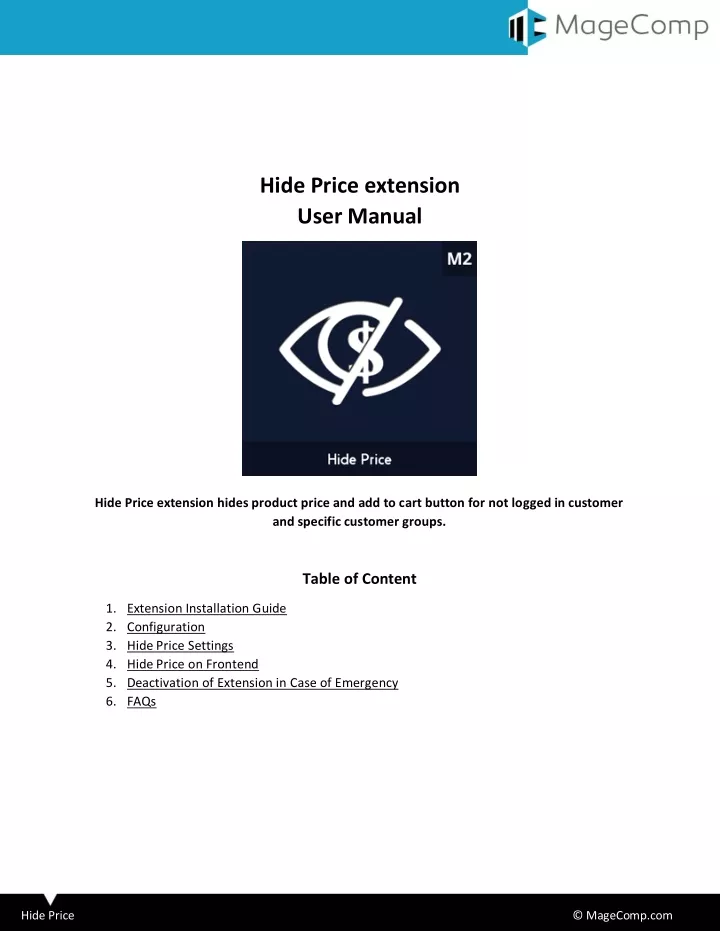 hide price extension user manual