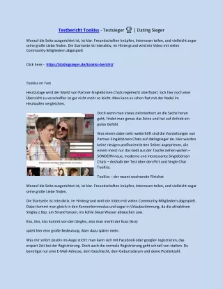 testbericht tookiss testsieger dating sieger