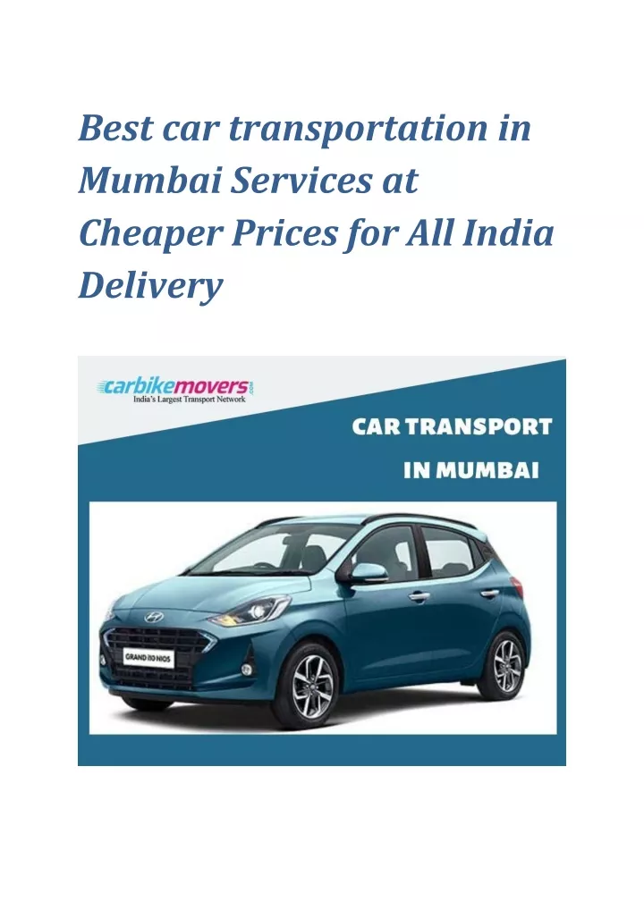 best car transportation in mumbai services