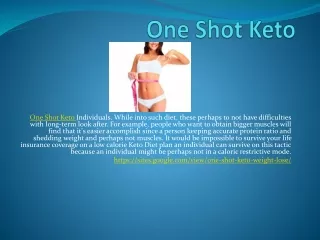 One Shot Keto - How Does It Work For Fat Loss