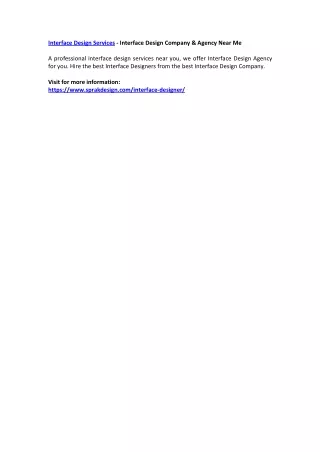 interface design services interface design