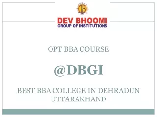 BBA Course @DBGI BBA College in Dehradun