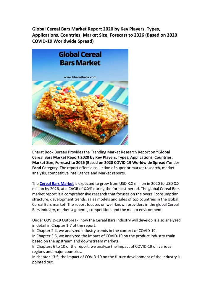 global cereal bars market report 2020