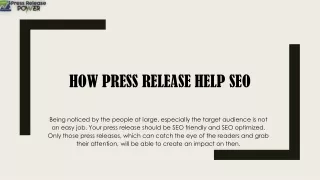 How Press Release Improve  SEO for your business
