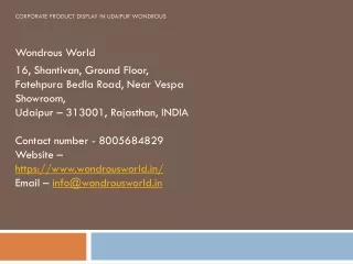 corporate product display in udaipur wondrous