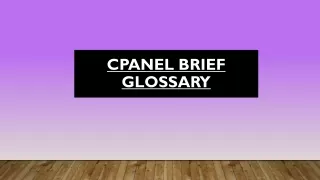 cpanel brief glossary