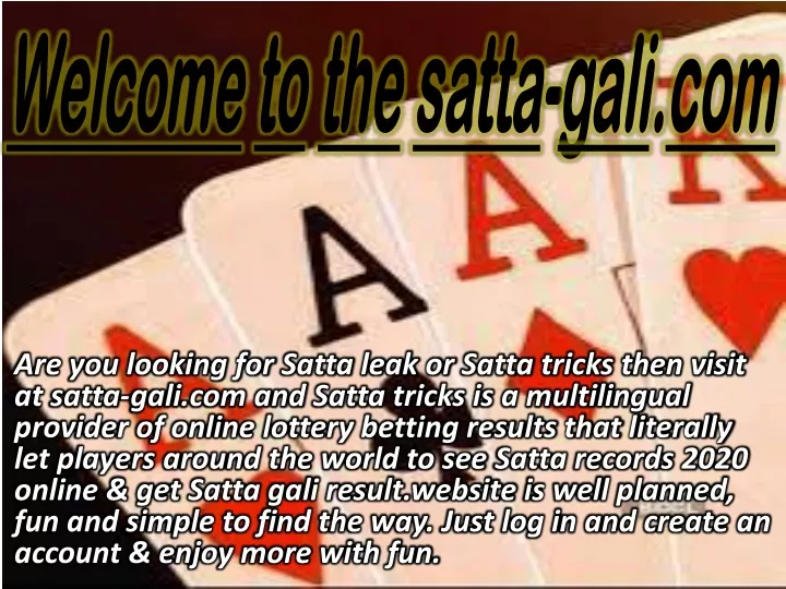 welcome to the satta gali com