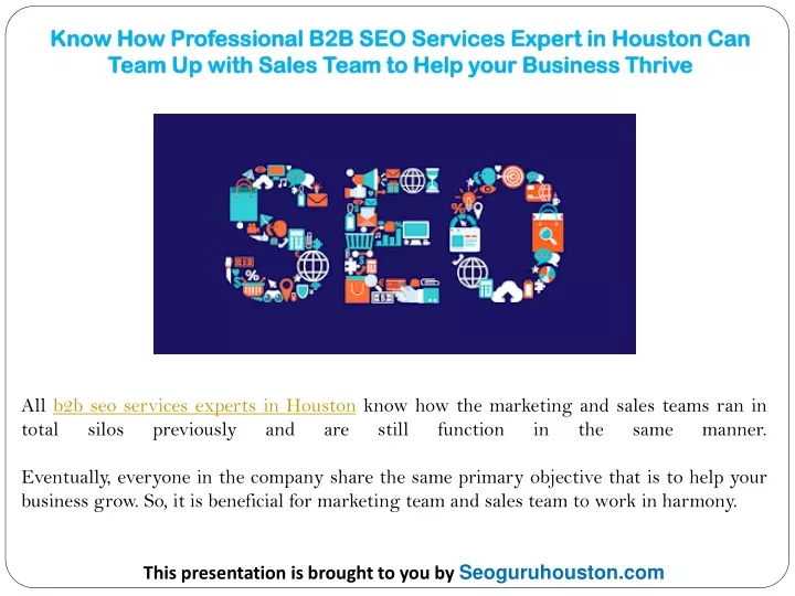 know how professional b2b seo services expert