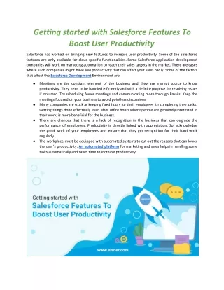 getting started with salesforce features to boost