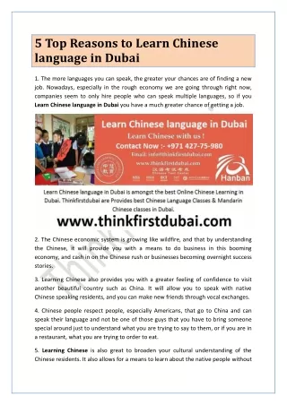 5 top reasons to learn chinese language in dubai