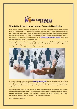 Why MLM Script Is Important For Successful Marketing